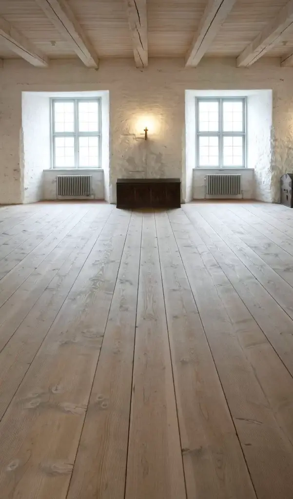Instalación profesional de suelo de madera Dinesen en salón — Wood To Love, instaladores certificados en Madrid