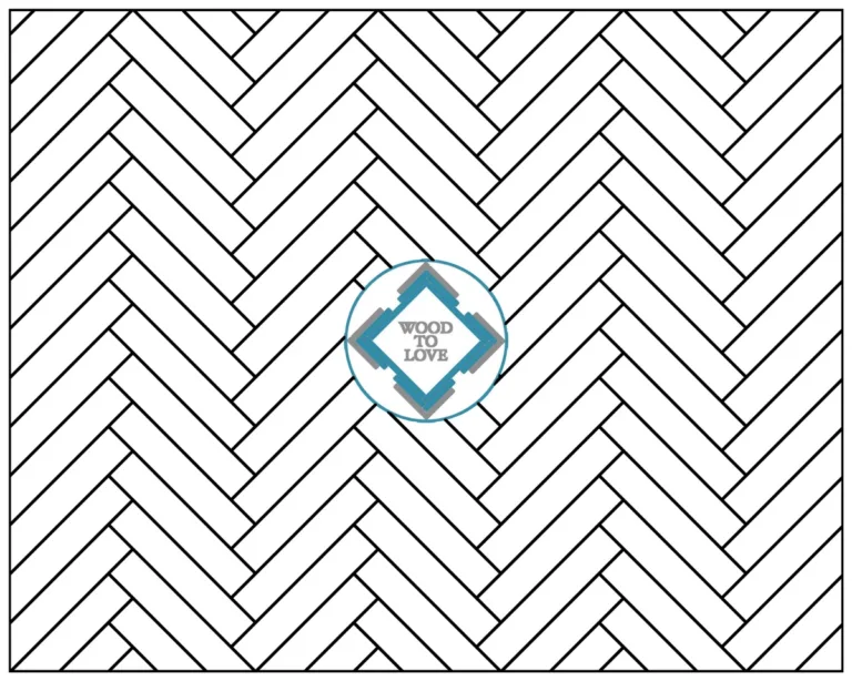 Dibujo de parquet en espiga: tablillas iguales colocadas perpendiculares entre sí, en zigzag